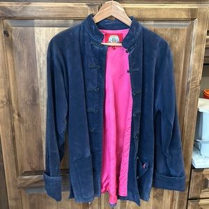 Shanghai Tang Size small women’s leather navy beautiful!!! Coat